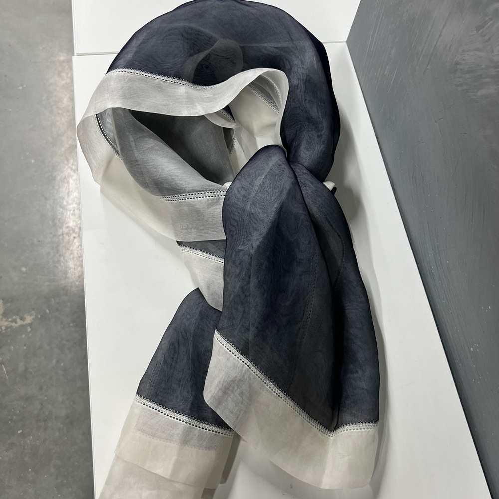 100% Silk Gray Scarf